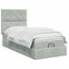 vidaXL Ottoman bed met matras Lichtgrijs 100 x 200 cm Fluweel
