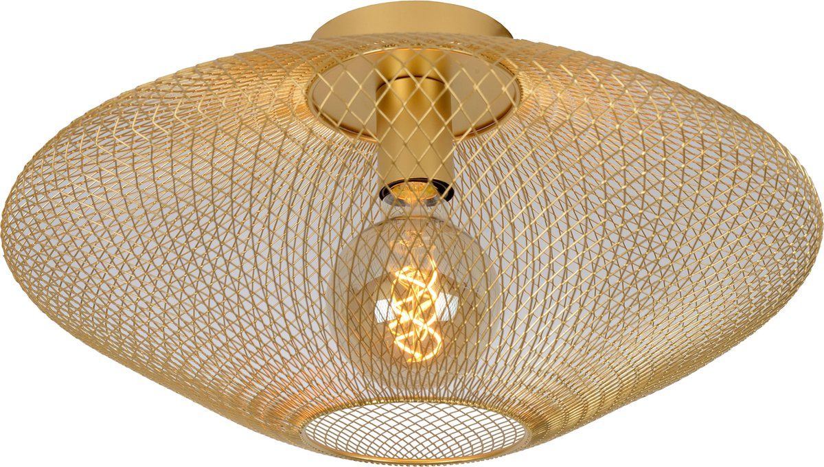 Lucide MESH Plafonnière - Ø 45 cm - Mat Goud / Messing
