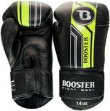 Booster Pro Range BGL V9 Bokshandschoenen – Handgemaakt in Thailand – Premium Echt Leer – Zwart/Geel – 16 oz