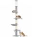 PawHut Cat Tree-Spanplatte, Plüsch-40L x 40B x 230-260H cm-Hellgrau
