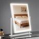 AIMAX Make-upspiegel met verlichting, 27,5 x 37,5 cm, 360° rotatie, make-upspiegel met led, 3 lichtmodi en dimbaar, touch-bediening, tafelspiegel voor de make-uptafel, voor make-up, wit
