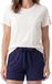 Schiesser Dames pyjama Mix & Relax blauw / crème gestreept korte mouw katoen/elastaan maat S
