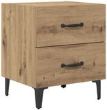 vidaXL Bedkast Artisan Eiken Bewerkt hout