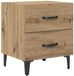vidaXL Bedkast Artisan Eiken Bewerkt hout