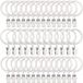 AMZSEVEN 40 stuks metalen gordijnringen met clips, gordijnclips haken, decoratieve gordijnroede clips hangers 3,5 cm binnendiameter ogen, roestvrij wit