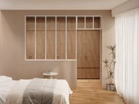 Vente-unique Atelierraam met bovenlicht in thermisch gelakt aluminium - B150 x H130 + B73 x H40 cm - Wit - BAYVIEW