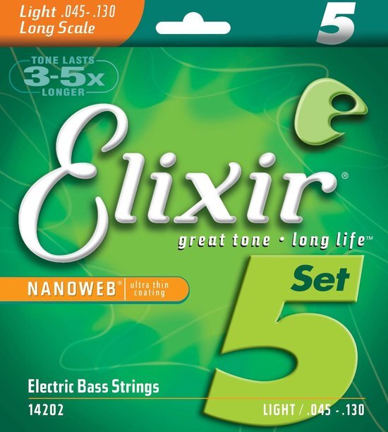 Elixir 14202 Electric Bass NPS Nanoweb 5ST Light 45-130