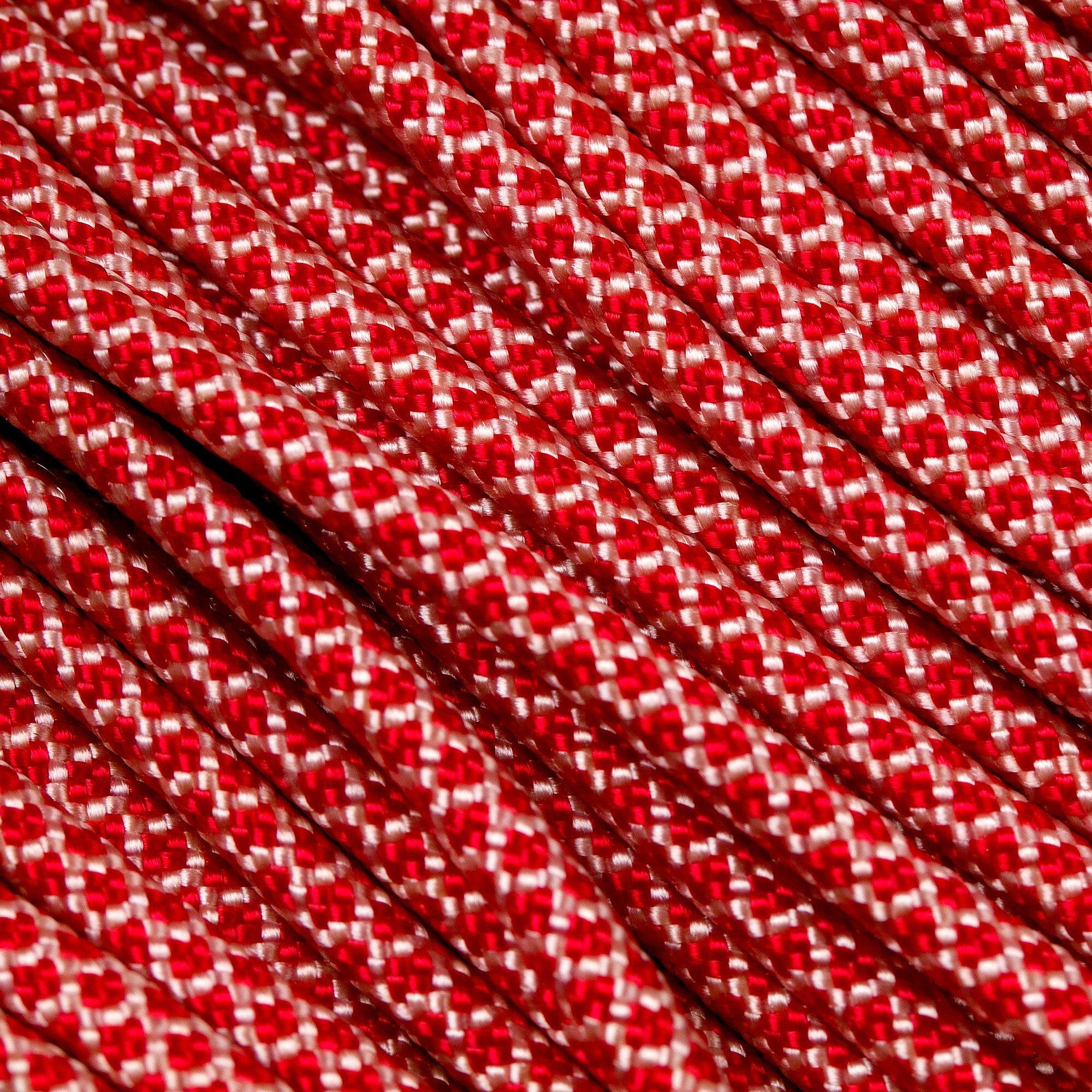 Knivesandtools Knivesandtools 550 paracord type III, kleur: cream with imperial red diamonds - 50 ft (15,24 meter)