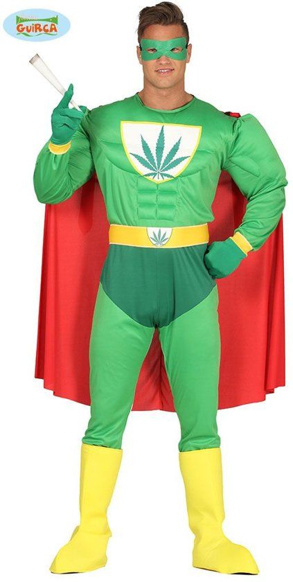 Guirca Marihuana Superheld Man Carnaval Kostuum Maat 52-54
