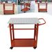 Établi - Établi en acier - 91,44 x 61 x 91,44 cm - 2 niveaux - Capacité de charge : 272 kg - 4 roues - Trous de forage de 16 mm - Rouge