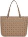 GUESS Calebra Tote Bag Latte Logo Shopper met laptopvak