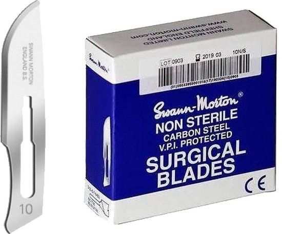 Swann Morton Scalpelmesjes - Niet Steriel - Mesnummer 10 - 100 Stuks