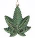 Christmas Inspirations B.V. Feuille de cannabis ornement de Noël en verre vert 11 cm