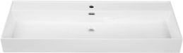 Saniclass Legend Meubelwastafel - 120.5x47x12cm - overloop - 1 wasbakken - 1 kraangat - keramiek - wit glans