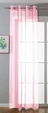 Ooggordijn transparant »Uni« gordijn H x B 145 x 140 cm lichtroze gordijnen gordijnen ogen loodbandsluiting woonkamer, 20332-cn