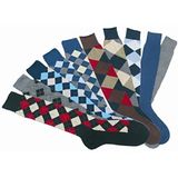HKM applicaties, stof, marineblauw/wijnrood gestreept smal, 35/37