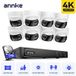 Annke Système de surveillance 4K PoE, 8 caméras extérieures à double objectif 8 MP avec panoramique à 180° et vision nocturne couleur, 8 canaux, NVR 12 MP H.265+, reconnaissance de personnes/véhicules