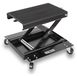 Lève-moto cric ciseaux mobile - Pliable - 500 kg - Roulettes pivotantes - Noir