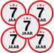 Bellatio Decorations 7 jaar leeftijd sticker - 10x - rond - Dia 15 cm - 7 jaar verjaardag - jubileum - leeftijd versiering