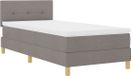 vidaXL Boxspringbed met kussens en hoofdbord, taupe, 100 x 200 cm, stof