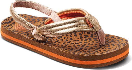 Reef Little Ahiwild Meisjes Slippers - Bruin/Goud - Maat 23