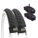 2 banden 24 x 1,75 (47-507) + 2 binnenbanden Schrader Amerika voor straatbanden, wit, zwart, Graziella, stadsfiets, Hollandfiets