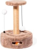 Merkloos / Sans marque Bol Speelplaats voor huisdieren - krabpaal met ballen - 1 stuk - grijs - MDF/polyester