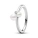 Pandora Essence Behandelte Süßwasserzuchtperle & Organisch geformter Doppelband-Ring aus Sterling Silber mit vergoldeter Metalllegierung und Zirkonia, Größe: 58, 163258C01-58
