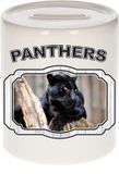 Bellatio Decorations Shoppartners Bv Dieren liefhebber zwarte panter spaarpot 9 cm keramiek