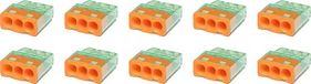 BES LED Vintex Lasklem - 3 Polig - 0.2-2.5 mm2 - Oranje - 10 Stuks