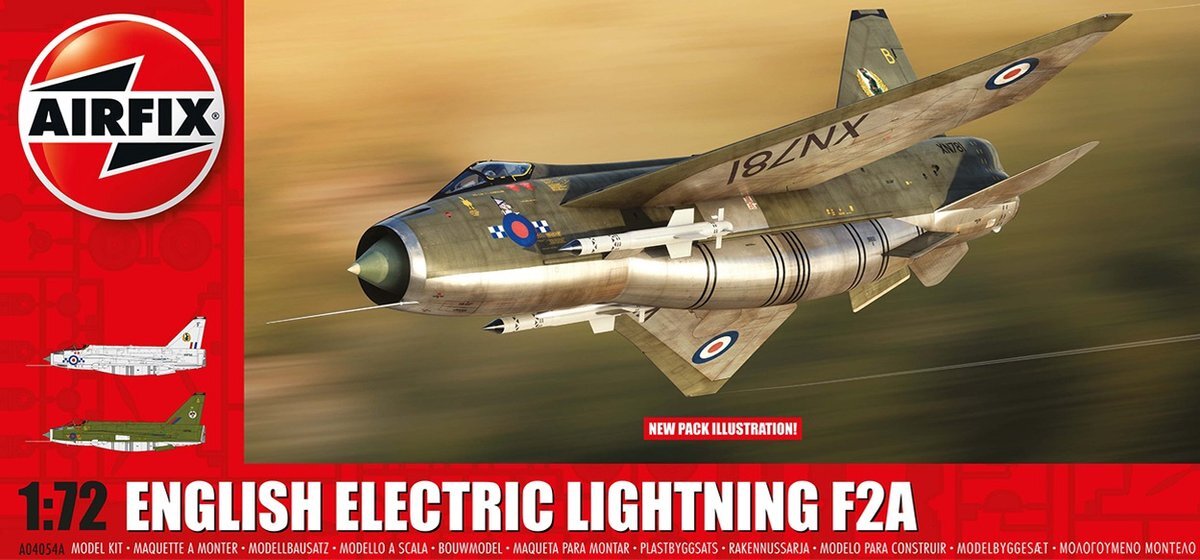 Airfix Engelse elektrische bliksem F2A. militaire vliegtuigen. Royal Air Force