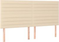 VidaXL Hoofdbord Crème Polyester/Hout 2000x50x1180-1280 mm