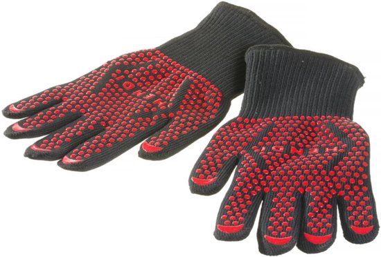 Hendi Hittebestendige barbecue handschoenen - 2 stuks - 250°C - Rood