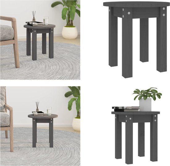 vidaXL Salontafel massief grenenhout grijs