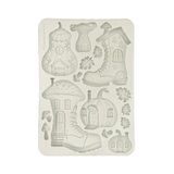 Stamperia - Silicon Mould A5 for Scrapbooks, Bullet Journals and More, Non-Stick Surface, Suitable for Air-Dry Clay, Resin and More, Perfect for Crafts and Gifting (Whispering Woods, Boots & Pumpkin)