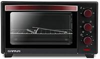 G3 Ferrari G10135 elektrische oven "Il Moro 20 Plus", 1380 W, 20 liter, 100 - 230 °C, anti-aanbaklaag, zwart/rood