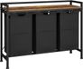 PolderGoods Panier à linge - 3 compartiments – Trieur de linge extensible – Boîte à linge Métal – Noir
