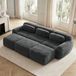 REDOM Modulaire 3-Zits Slaapbank – Ruime Loungebank van Pluche met Gebogen Vorm – Minimalistische Bank voor Woonkamer – Grijs – 291 x 179 x 73 cm