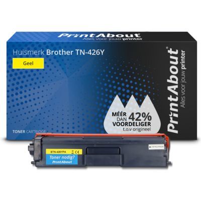 PrintAbout Huismerk TN-426Y Toner Cartridge - Geel - Extra High Yield - Compatibel met Brother