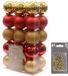 Kaemingk B.V. Kerstversiering mix pakket kunststof kerstballen goud/rood 30x stuks 6 cm met goudkleurige ophanghaakjes