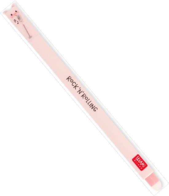 Legami Uitwisbare Pen - Varken - Roze Inkt - Fijn - Kunststof - Navulbaar