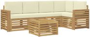 vidaXL - Buiten - bank - set - 6 - st - Wit - en - crèmekleurig - Polyester