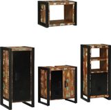vidaXL - Meuble de salle de bain - Ensemble - 4 - pièces - Multicolore - et - Noir