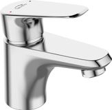 Laveo BADLAND Wastafelmengkraan Kleine RONDO mengkraan voor badkamer, zilverkleurig + click-clack