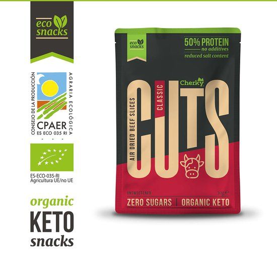 CHERKY Biologische Biltong Cuts Classic 12 Pack