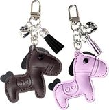 BeiJingLiangPinJiaZuoKeJiWenHuaFaZhanYouXianGongSi Porte-clés mignon sur le thème du cheval, 2 pièces, multicolore