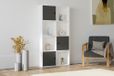 Hanah Home Stijlvolle boekenplank, wandmontage, wit en antraciet, 77,8 x 151,4 x 22 cm, 100% melamine gecoat particle board, 18 mm dik, moderne opbergoplossing