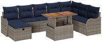 vidaXL Tuinbankenset 9 st Grijs poly rattan
