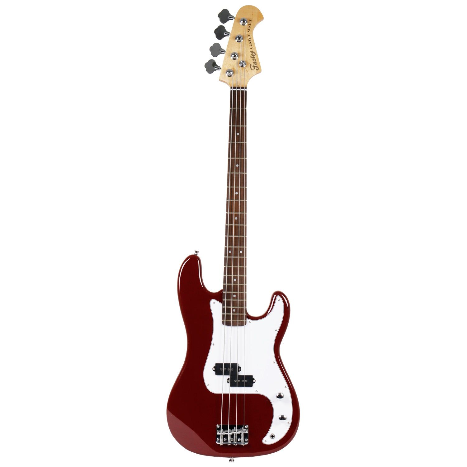 Fazley FPB118DR elektrische basgitaar rood