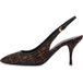 Moschino Slingback en Nylon Allover Logo Marron Taille : 36.5